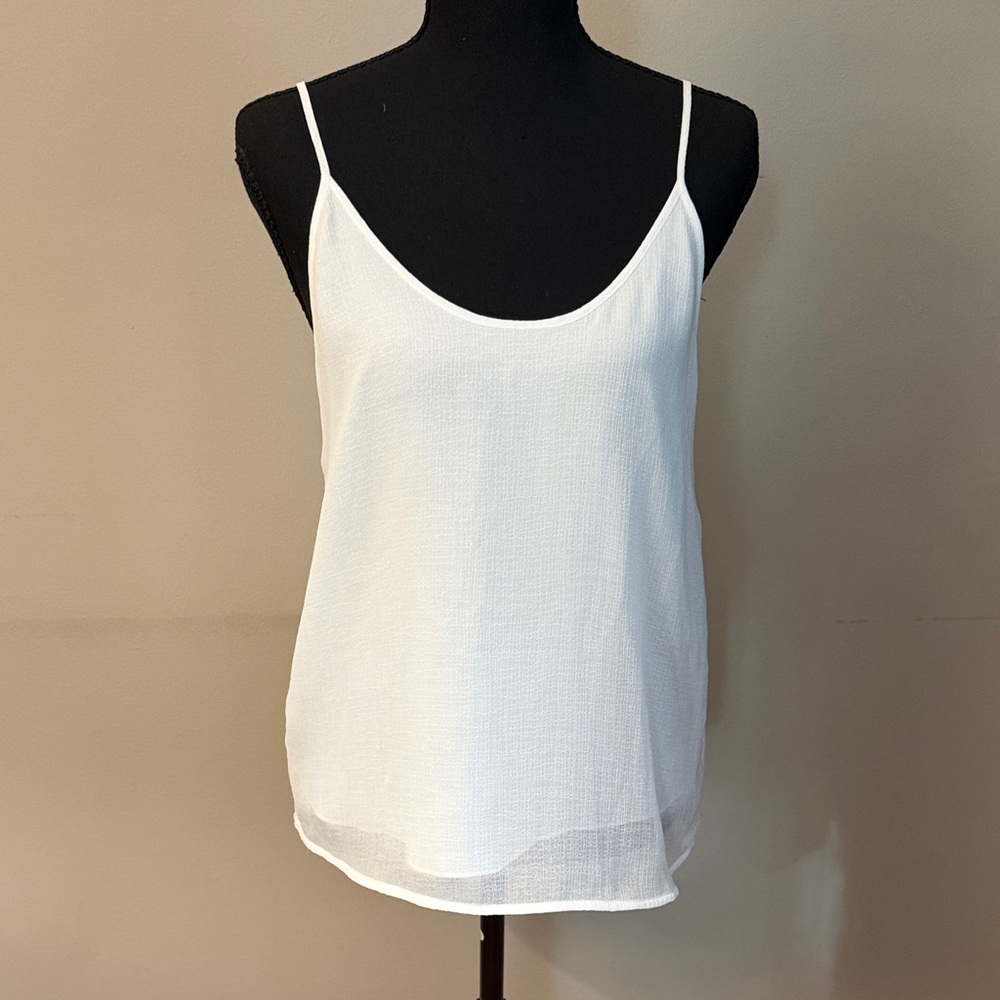 Chelsea 28 White Cami Tank Top Size Small fully lined adjustable straps